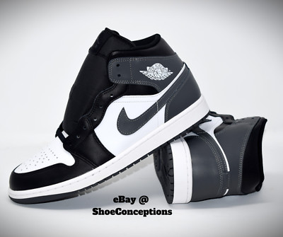 Nike Air Jordan 1 Mid Shoes Black Iron Gray White DQ8426-001 Men's Sizes NEW