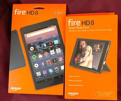 Amazon Fire HD 8 (8th Gen) 32 GB, Wi-Fi, 8 in - Black + SHOW mode Dock Bundle