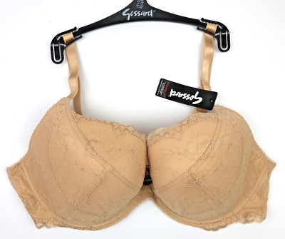 Gossard Superboost Underwired Lace Plunge Bra 44DD Nude BNWT
