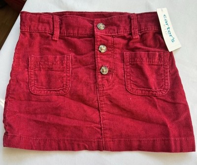 Toddler Girls - Carters Burgundy Corduroy Christmas Skirt Size 4/4A
