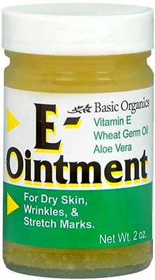 Vitamin E OINTMENT 2oz Basic Organics - for Dry Skin, Stretch Marks, Scars ---