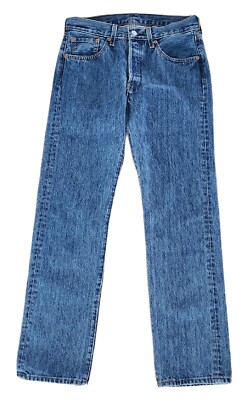 Levis 501 Jeans 29 30 Button Fly Medium Wash Straight Leg 100% Cotton Stonewash