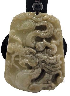 Natural Green Jadeite Jade Dragon Pendant Certified Grade A Burma Hand Carved