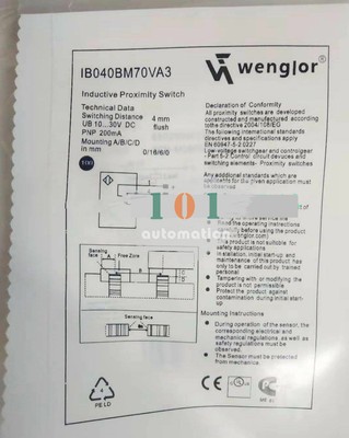 1PCS New For Wenglor Inductive Proximity Switch IB040BM70VA3 10-30VDC 200mA 4 mm