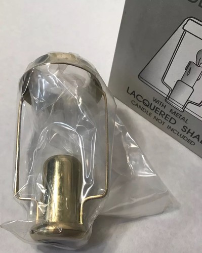 NIB Tomorrow’s Antique Solid Brass Lacquered Candle Follower W Shade 7/8” Candle