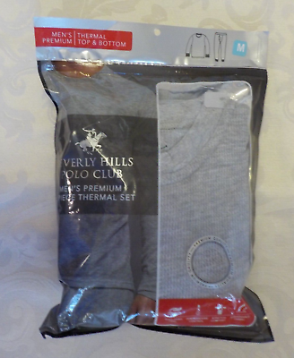 Beverly Hills Polo Club Men Thermal Underwear Set Size M NIP Grey