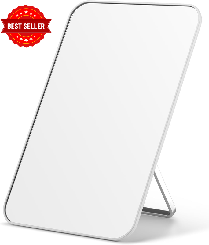 8 X 5 in Desk Makeup Mirror with Stand and Hole, Small Vanity Mirror