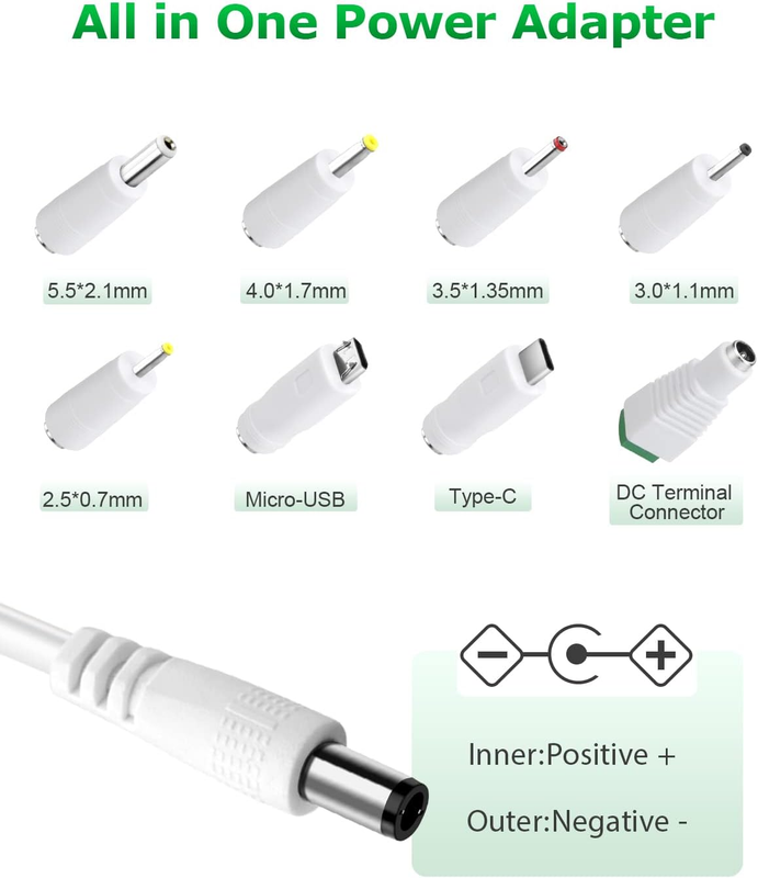 5V 2A Power Adapter 5V DC Power Supply 2000mA AC 100V-240V to DC 5Volt 1.5A 1A 1