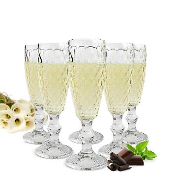6 Sektgläser 200ml auf Fuß Beate Sektkelche Champagner Prosecco Sektglas Glas