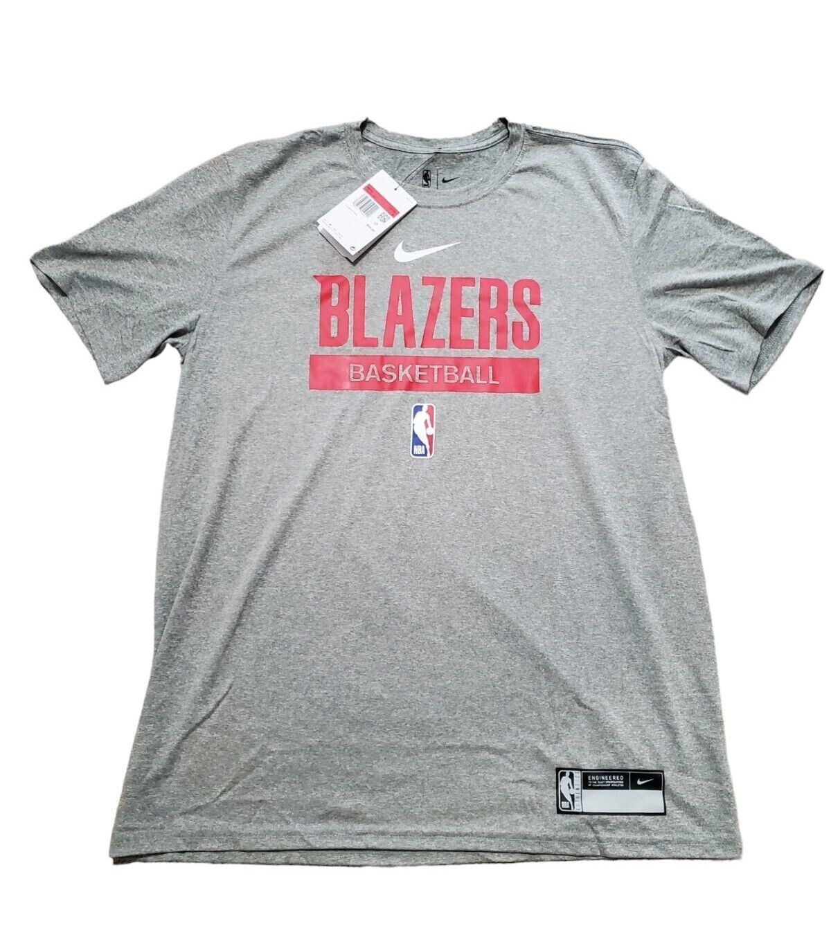 Nike Portland Trail Blazers Basketball Dri-Fit NBA Gray T