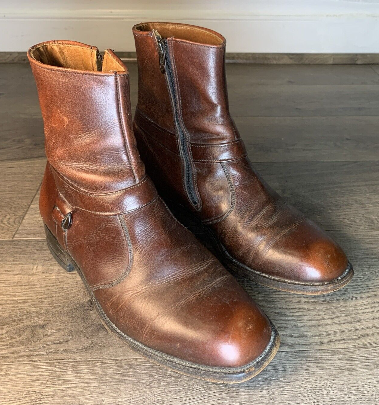 Vintage Boots Men's Leather Breather Wright Arch Preserver Side Zip 6.5 D Vintage Boots Men's Leather Breather Wright Arch Preserver Side Zip 6.5 D