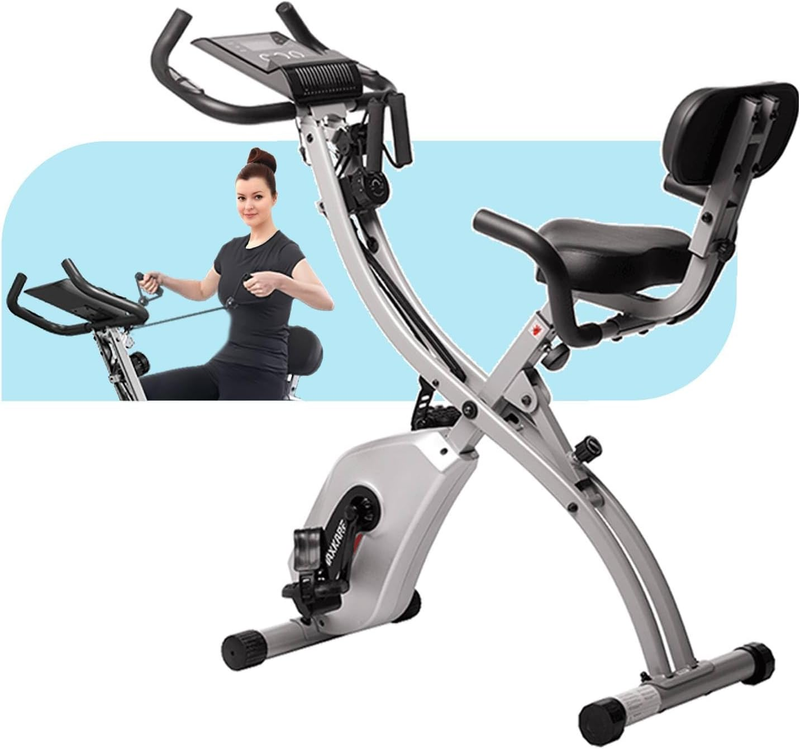 MAIBO Folding Exercise Bike, 3 in 1 Upright Foldable Station