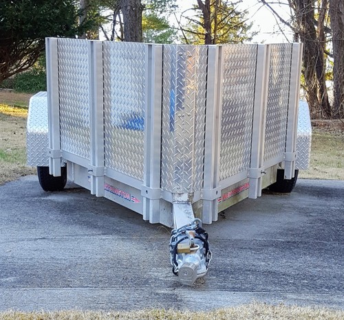 Motorcycle Trailer, Aluminum, Worthington, 10' Long, With Ramp & Stone Guard