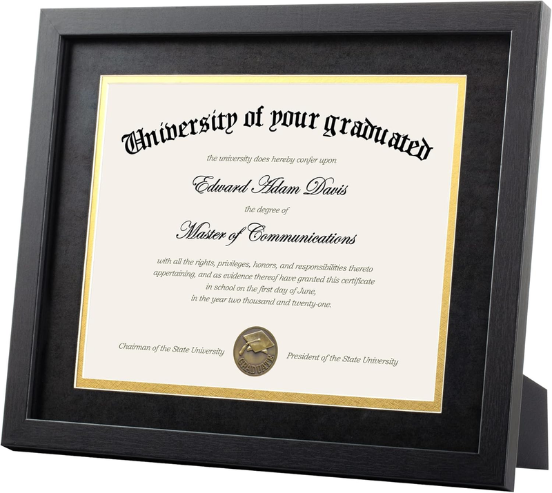11x14 Diploma Frame Certificate Degree Document Frame with High Definition Glass