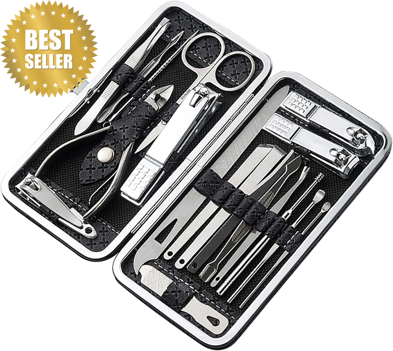 19 Piece Manicure Set, Pedicure Manicure Nail Clippers Set, Stainless Steel Nail