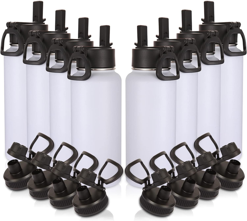 S Bulk 8 Pack With Straw Lid & Spout Lid,stainless St