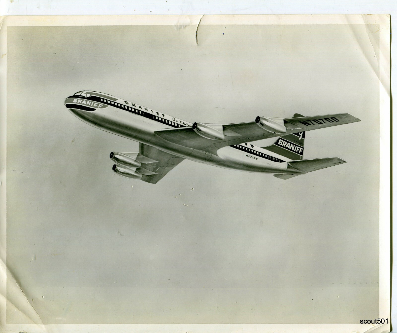 Vintage 1960s Photograph Braniff International Airways