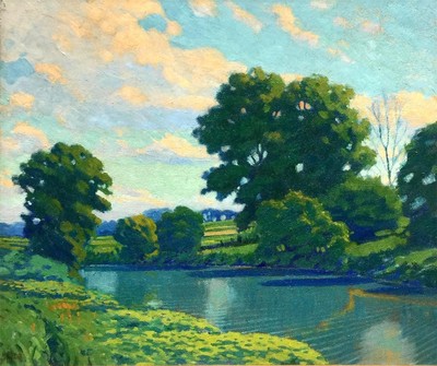 Herman Peterson -Lush Midwest River Landscape -Illinois/Indiana/Wisconsin