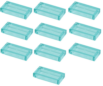  NEW 10x Pieces Lego Smooth Tile 1x2 TRANS LIGHT BLUE Ice 