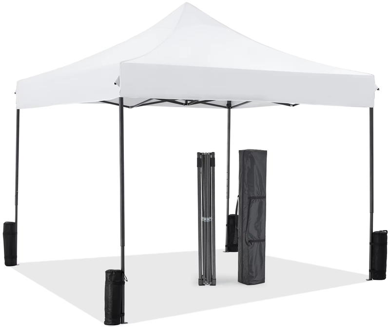 10X10Ft Pop-up Outdoor Canopy Tent, Sun Shelter, Easy Setup with Sand Bags, Camp