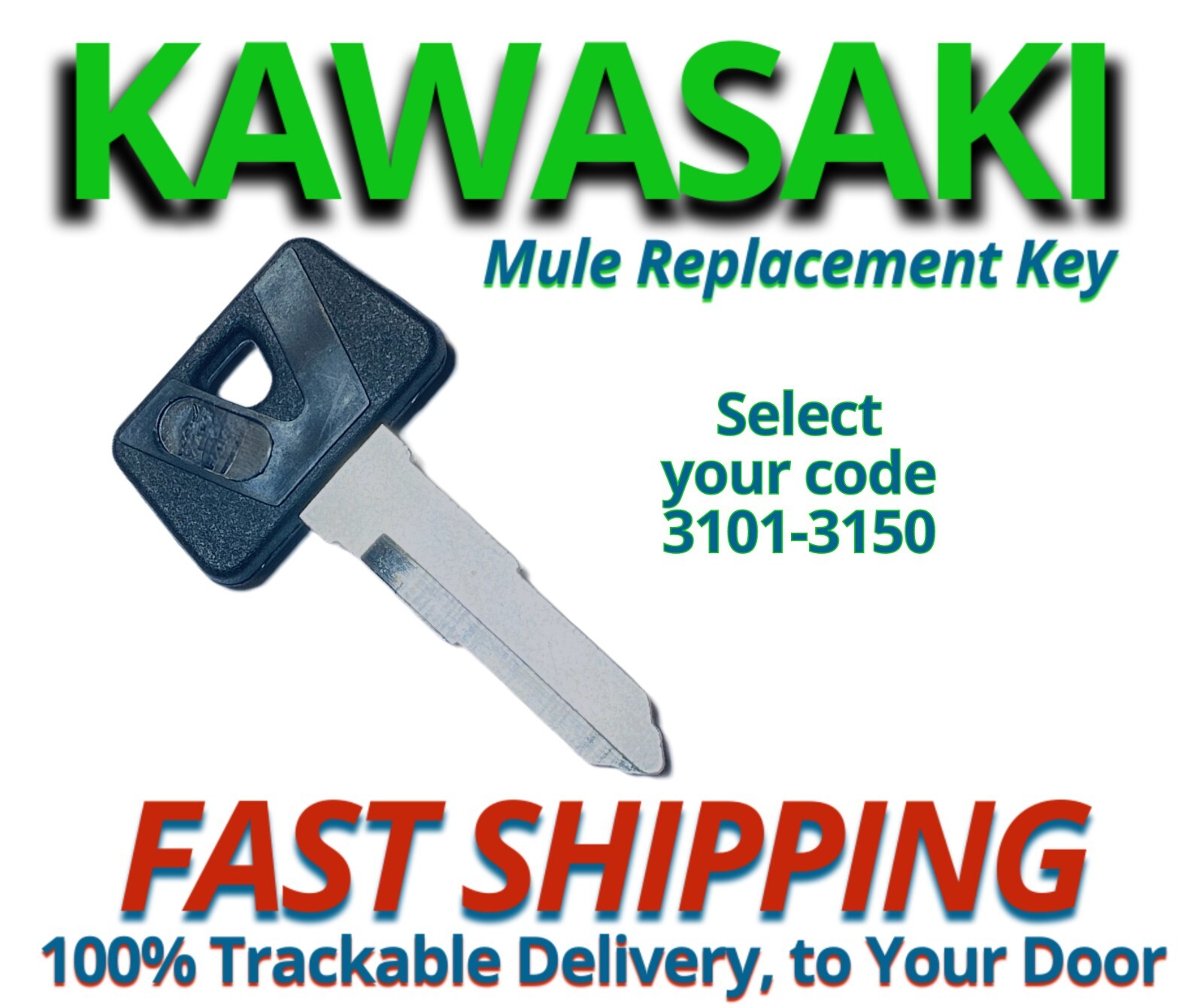 Kawasaki Mule Keys UTV Replacement Key Cut to Code 3101-3150