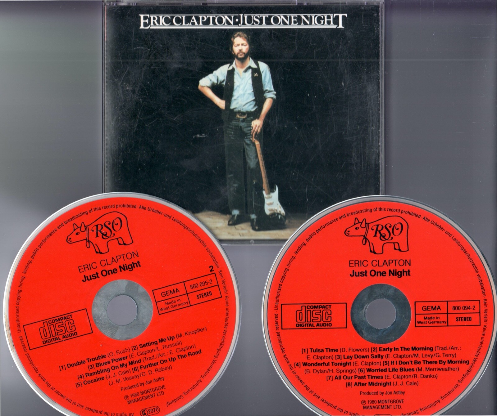 Eric Clapton 2 CD's Just One Night © 1980 Red Face / First Eric Clapton 2 CD's Just One Night © 1980 Red Face / First