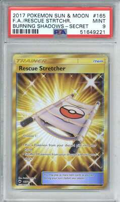 2017 Pokemon Sun & Moon Burning Shadows 165 Rescue Stretcher Secret PSA 9