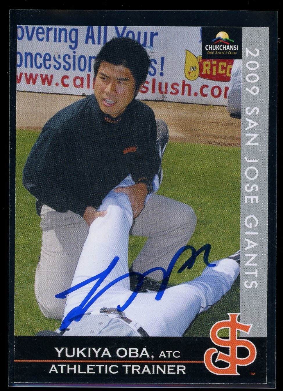 2009 San Jose Giants YUKIYA OBA Signed Card autograph auto 2009 San Jose Giants YUKIYA OBA Signed Card autograph auto
