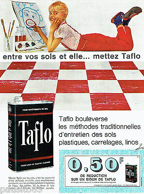 PUBLICITE ADVERTISING 096  1963   Taflo   entretien sols plastiques carrelages