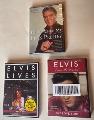 Elvis 3 DVD's Brand New, Elvis Lives, He Touched Me, The Love Songs
