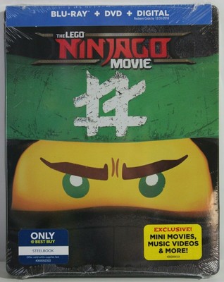 Lego Ninjago Movie (Blu-ray/DVD, 2017, SteelBook, Best Buy Exclusive, Brand New)