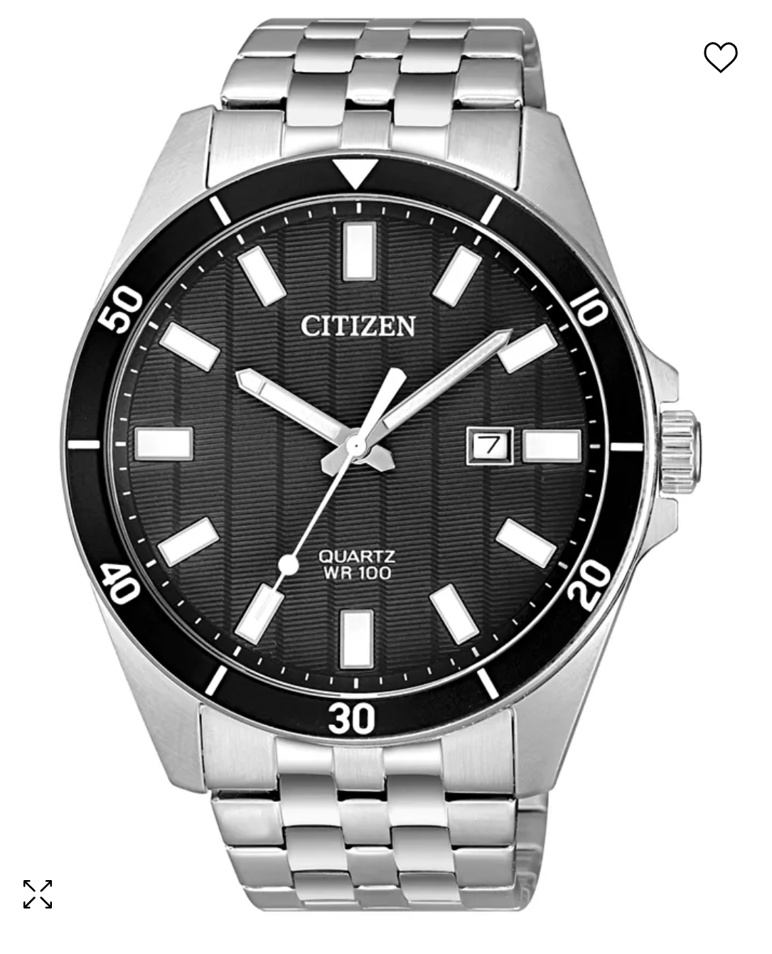 Citizen Men's Watch NWT Silver & Black, subtle vertical Citizen Men's Watch NWT Silver & Black, subtle vertical