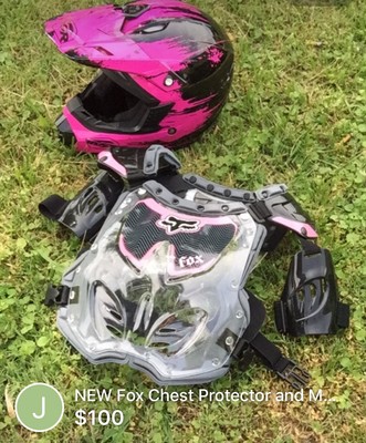 Fox Chest Protector and Motocross Helmet