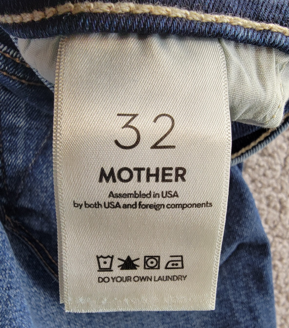 MOTHER The Outsider High Rise Ankle Fray Flare Jeans Women's 32 Uncharted Button - Picture 14 of 18