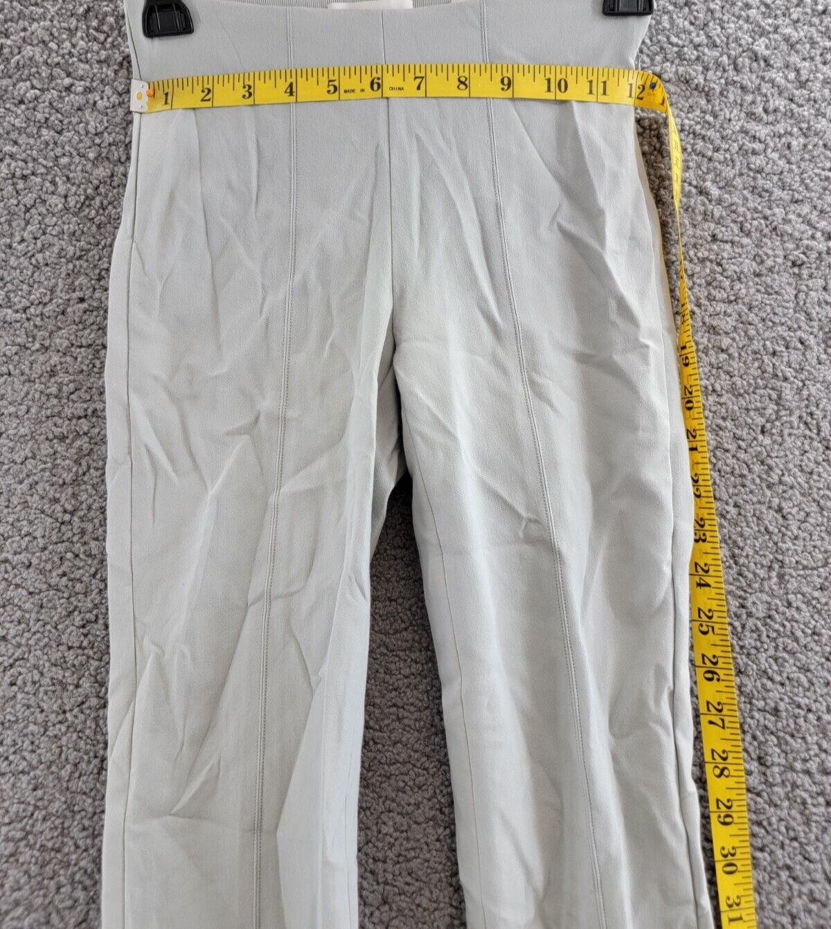 Vince High Waist Pants Women's XXS Mint Stone Solid Cuff Slit Side Zip Closure - Picture 5 of 19