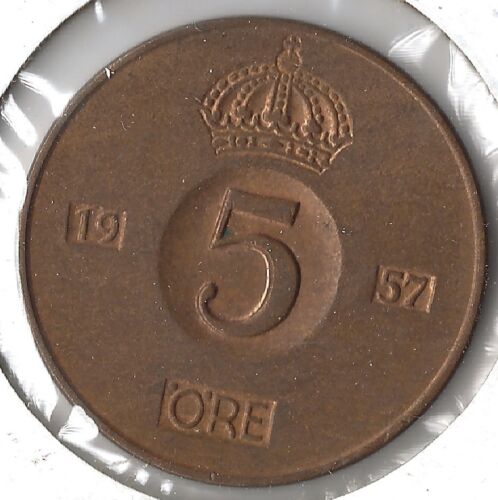 Coin Sweden 5 Ore 1957 KM822, combined shipping