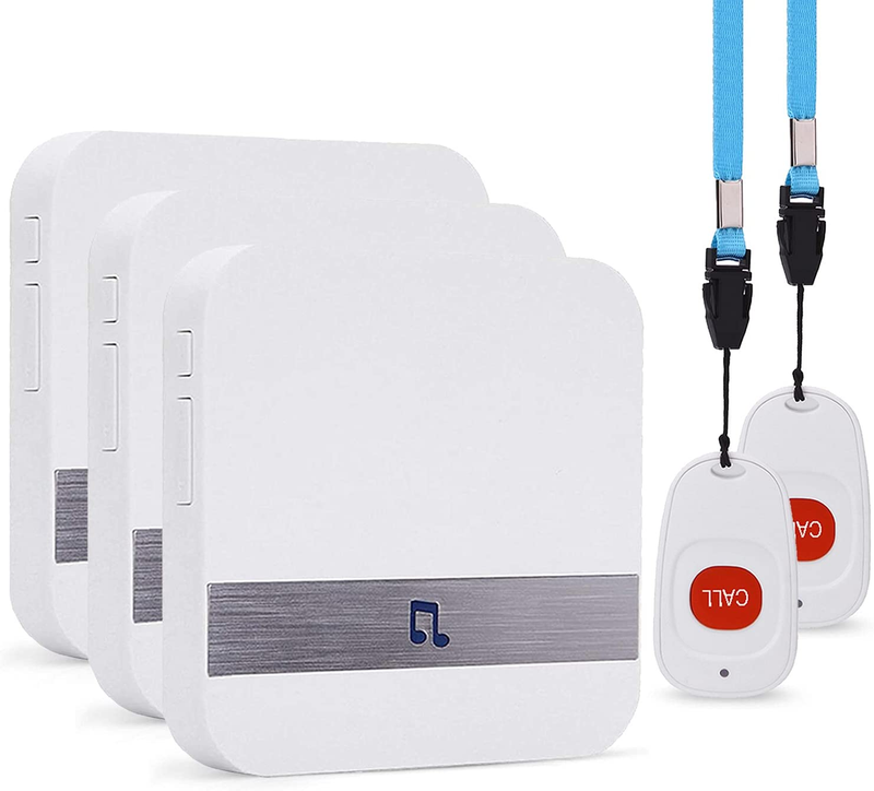Caregiver Pager Wireless Life Alert Systems for Seniors IP55 Waterproof, Fall Al