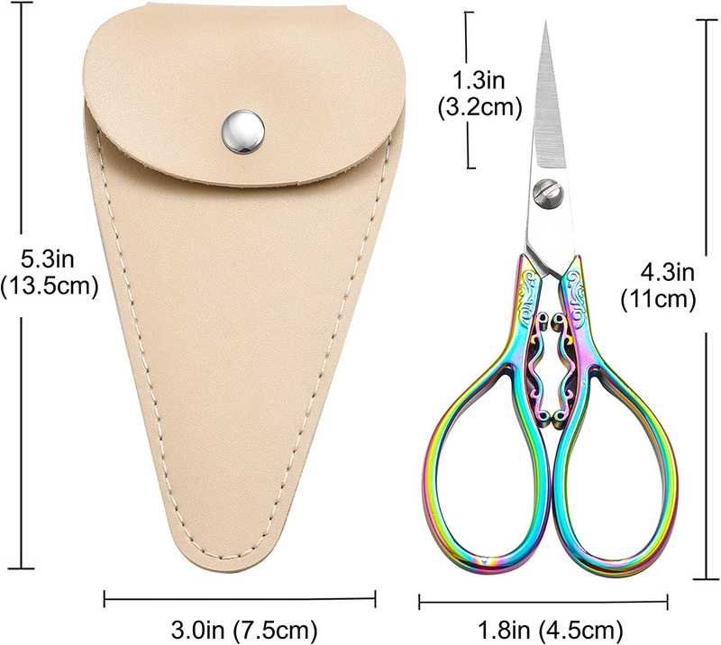 Small Precision Embroidery Scissors, 4.3In Sharp Pointed Tip Vintage Detail Shea