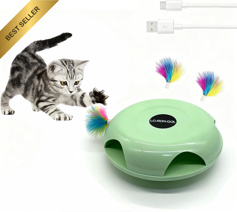 Interactive Whack-A-Mole Cat Toy — Automatic Mushroom Feather Pop-Up Play Toy fo