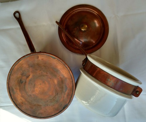 COPPER~Double Boiler w/Hall Ceramic Insert