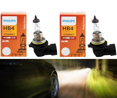 Philips Rally Vision 9006 HB4 70W Two Bulbs Head Light High Wattage Halogen Lamp
