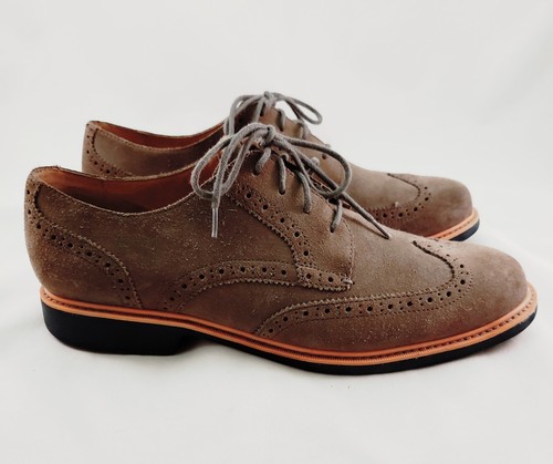 Cole Haan Grand.os Men’s 9.5 M Grey Suede Blue Sole Lace Up Oxford Shoes