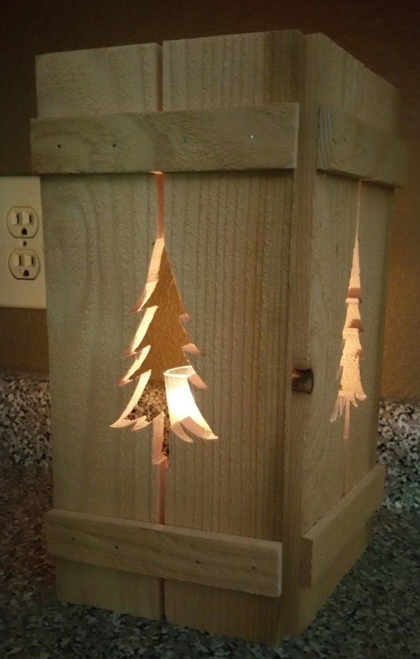 Cedar Wood Shutters Decorative Tree Cutout Rustic