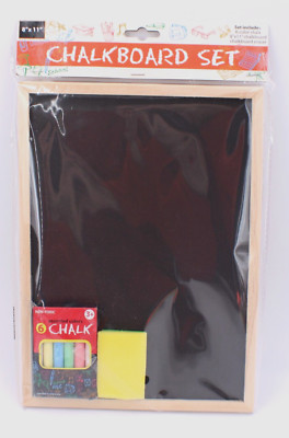 NEW Kole Imports 8'' X 11'' Wooden Chalkboard Set Includes Chalk and Eraser