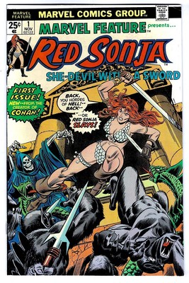 MARVEL FEATURE Presents RED SONJA #1 in FN/VF- a 1975 Bronze Age Marvel comic