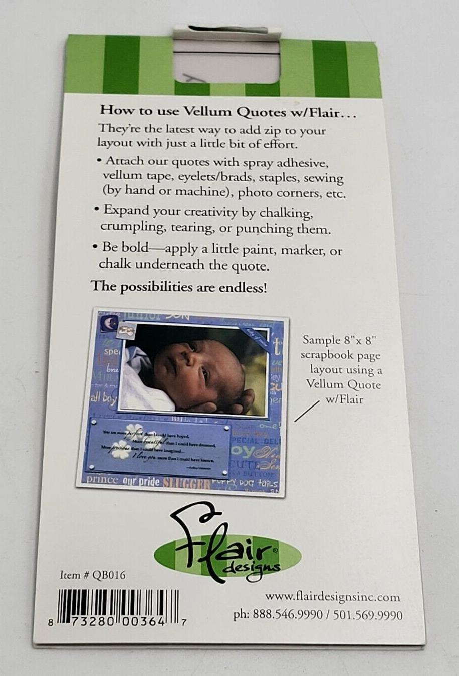 Flair Designs Vellum Quotes Baby Themed 28 Count - New