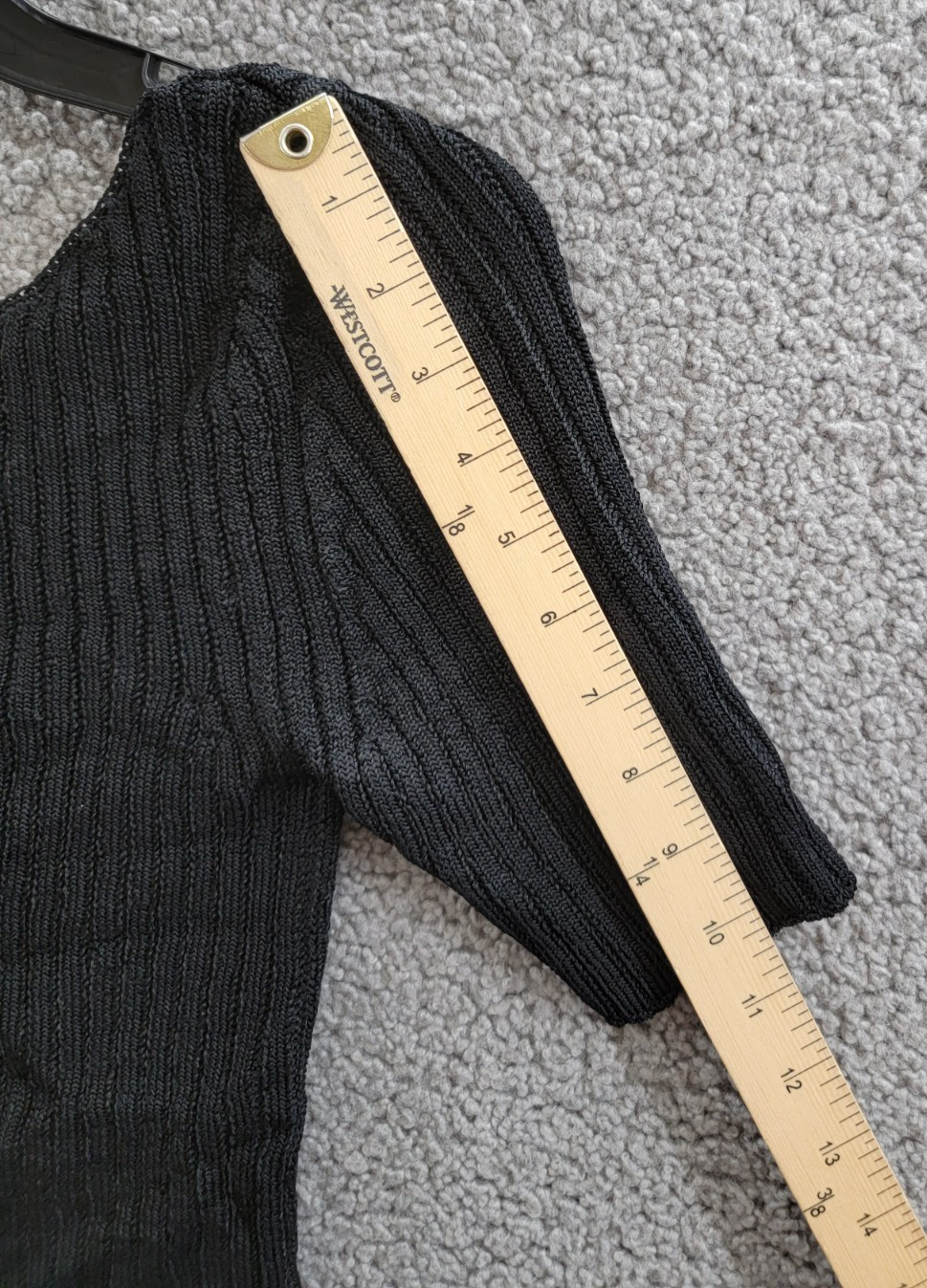 Free People Textured Short Sleeves Crop Sweater Top Women's XS Black Pullover - Picture 7 of 13