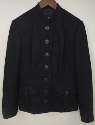 C4 - Element G Women s 10 Black Wool Blend Vintage Blazer Coat Jacket