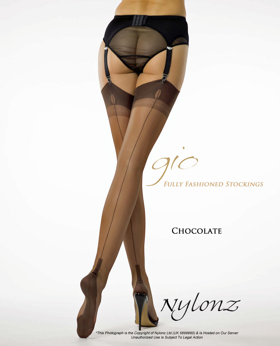 Gio Fully Fashioned Stockings - All Sizes, Colours & Heels - NYLONZ