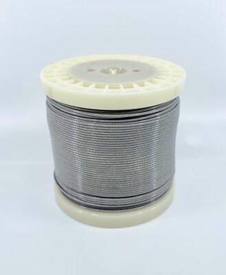 49 Strand Stainless Steel Cable Vinyl Coated 1.2mm 275 lb 500' -100 1.6mm crimps